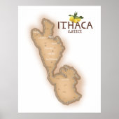 ithaca greece map poster (Vorne)