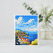 Ithaca Greece Vintage Reise Illustration Postkarte (Stehend Vorderseite)