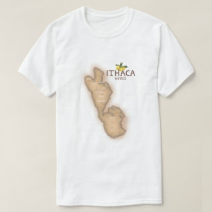 ithaca-Grieche-Karte T-Shirt