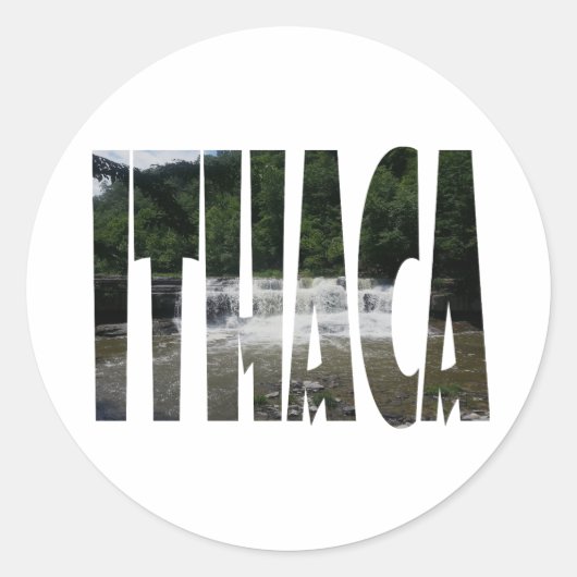 Ithaca is Gorges Runder Aufkleber (Vorderseite)