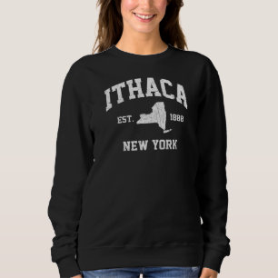 Ithaca New York Ny Vintager Staat Athletic Style Sweatshirt