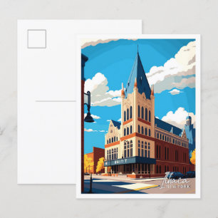 Ithaca New York Reise Vintage-Illustration Postkarte