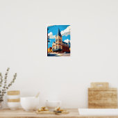 Ithaca New York Travel Vintag Illustration Poster (Küche)