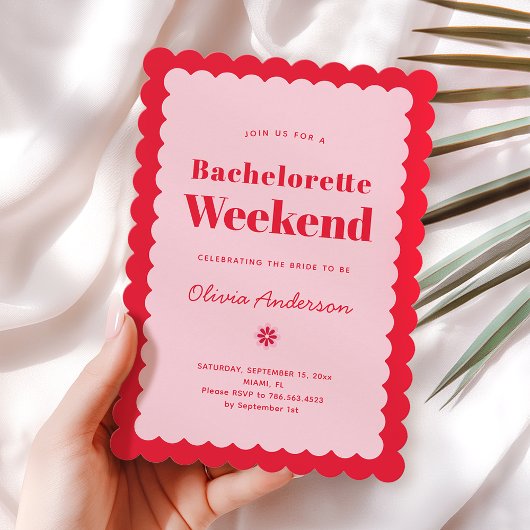 Itinerary Bachelorette Wochenende Einladung