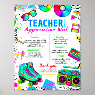 Itinerary für die Lehrererwähnugswoche 90er Poster