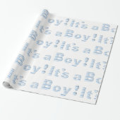 ITIS EIN JUNGE! Blaue u. weiße BABYPARTY Geschenkpapier (Ungerollt)