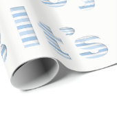 ITIS EIN JUNGE! Blaue u. weiße BABYPARTY Geschenkpapier (Rolleneckpunkt)