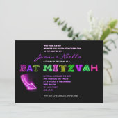 ITIS ELEKTRISCH! LEUCHTREKLAME Schläger Mitzvah Einladung (Stehend Vorderseite)