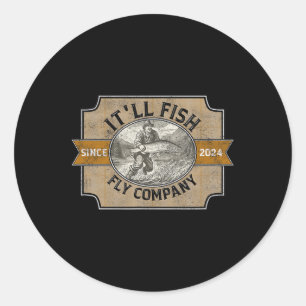 It'll Fish Fly Company Runder Aufkleber