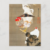 Ito Jakuchu Hen und Rooster mit Grapevine Postkarte (Vorderseite)