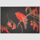 Ito Jakuchu Roter Papagei auf Baumzweig Circa 1900 Seidenpapier (Vorderseite)