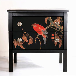 Ito Jakuchu Roter Papagei auf Baumzweig Circa 1900 Seidenpapier