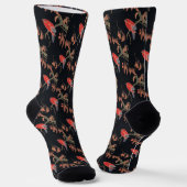 Ito Jakuchu Roter Papagei über Zweig japanische Ku Socken (Gewinkelt)