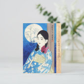 Ito Shinsui Herbst Vollmond Junge schöne Girl Postkarte (Stehend Vorderseite)