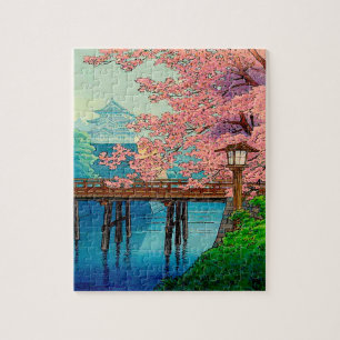 Ito Yuhans Vintage-Schloss und Kirschblüte Puzzle