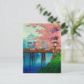 Ito Yuhans Vintages Schloss und Kirschblossom Postkarte (Stehend Vorderseite)