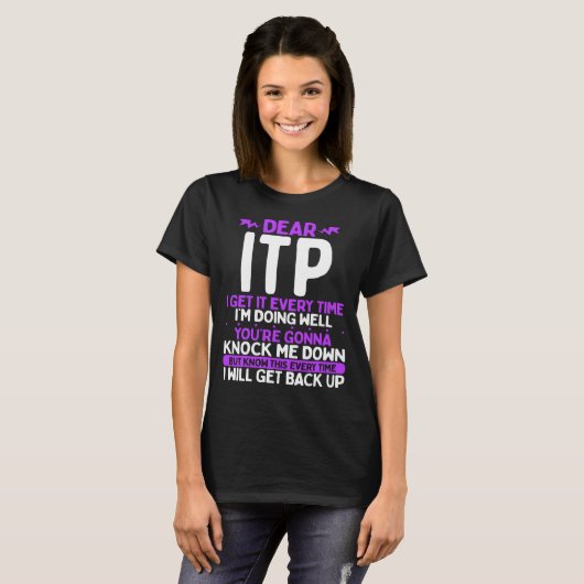 ITP Awareness Month ITP Warrior Purple ITP Ribbon T-Shirt (Vorne ganz)