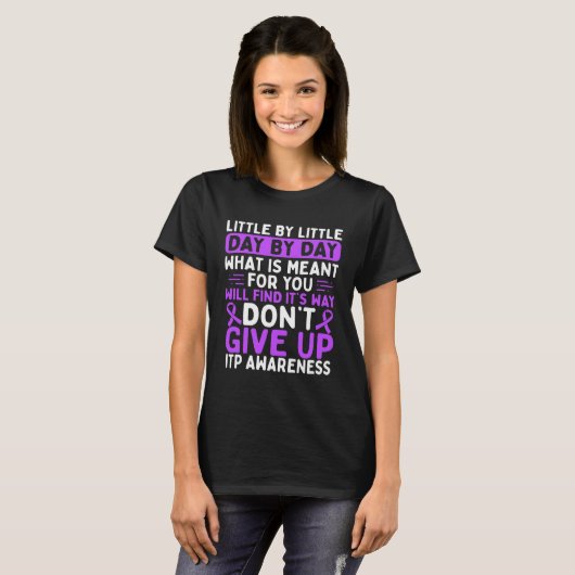 ITP Awareness Warrior Fighter Purple Ribbon T-Shirt (Vorne ganz)