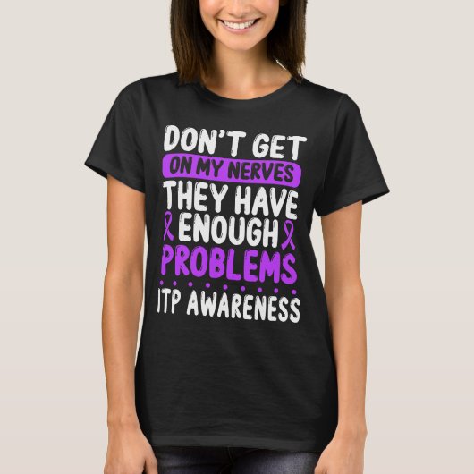 ITP Ribbon Lila ITP Survivor ITP Sensibilisierungs T-Shirt (Vorderseite)