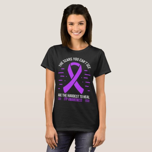 ITP Survivor ITP Warrior Lila ITP Ribbon T-Shirt (Vorne ganz)