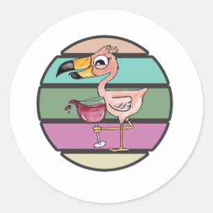 It's 5 O'clock Somewhere Pink Flamingo Sticker