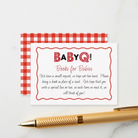 It's a Baby Q Books for Babies Card Begleitkarte (Vorderseite/Rückseite Beispiel)