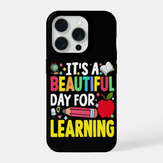 IT'S A BEAUTIFUL DAY FOR D LEARNI 100 Days School iPhone Hülle (Rückseite)
