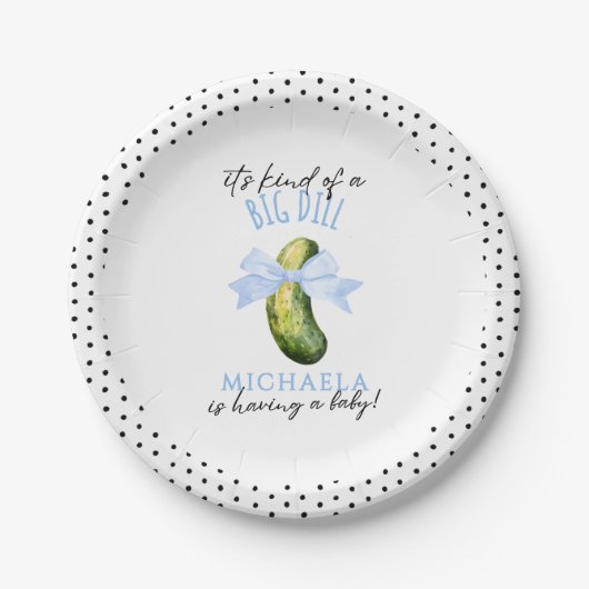 It's A Big Dill Watercolor Pickle Baby Shower Pappteller (Vorderseite)