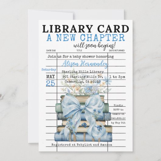 It's a BOY! A New Chapter Begins Invitation Einladung (Vorderseite)