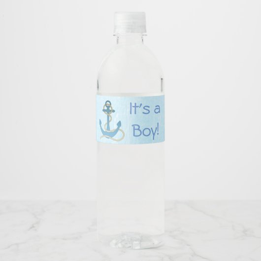 "It's a Boy" Anker Nautical Blue Flasche Etikett (Vorderseite)
