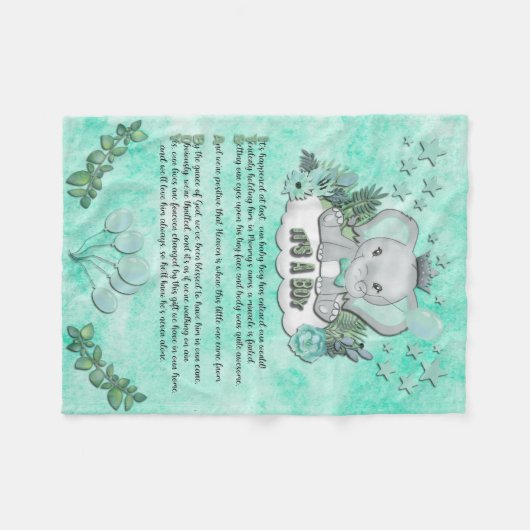 "It's a Boy" Baby Blanket Fleecedecke (Vorderseite (Horizontal))