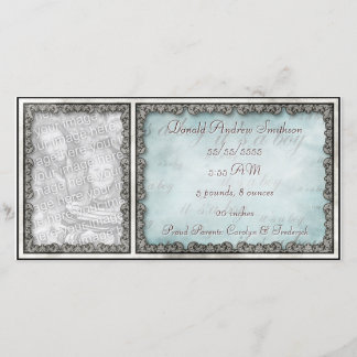 "It's a Boy" Baby Blue Rustic Custom Foto Card Ankündigung