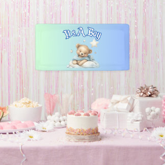 "It's A Boy" Baby Dusche Party Dekor - Teddy Bear Banner