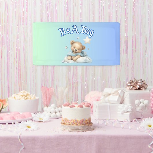 "It's A Boy" Baby Dusche Party Dekor - Teddy Bear Banner (Party)
