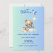 "It's A Boy" Baby Dusche Party Dekor - Teddy Bear Einladung (Vorderseite)