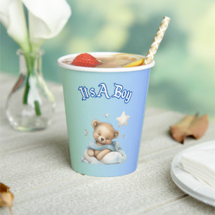 "It's A Boy" Baby Dusche Party Dekor - Teddy Bear Pappbecher