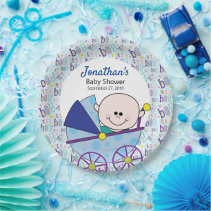 It's a Boy Baby Shower 9 Inch Plate Pappteller