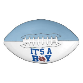It's A Boy Baby Shower Sports Blue White Signature Football