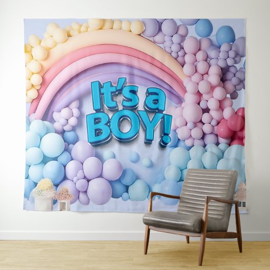 It's a Boy Balloon Arch Backdrop Wandteppich (Beispiel (Horizontal))
