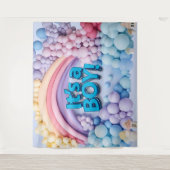 It's a Boy Balloon Arch Backdrop Wandteppich (Vorderseite)