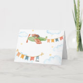 It's A Boy Bear Airplane Sky Baby Shower  Dankeskarte (Rückseite)