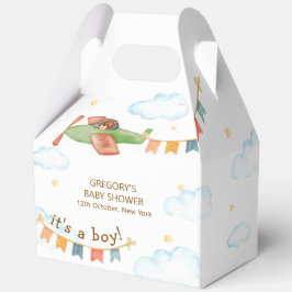 It's A Boy Bear Airplane Sky Baby Shower  Geschenkschachtel