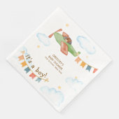 It's A Boy Bear Airplane Sky Baby Shower  Serviette (Ecke)