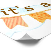 It's A Boy Bear Airplane Sky Baby Shower Welcome Poster (Ecke)