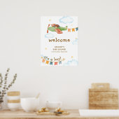 It's A Boy Bear Airplane Sky Baby Shower Welcome Poster (Küche)