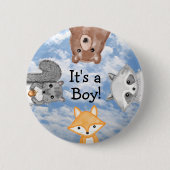 It's a Boy Birth Announcement  Button (Vorderseite)