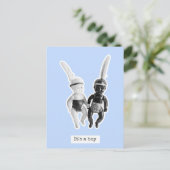 It's a boy - Black and White Doll Indians Postkarte (Stehend Vorderseite)