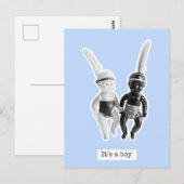 It's a boy - Black and White Doll Indians Postkarte (Vorne/Hinten)