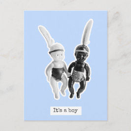 It's a boy - Black and White Doll Indians Postkarte