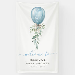 It's A Boy Blue Balloon Baby Shower Welcome Banner